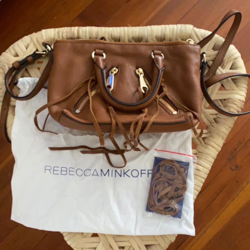 Rebecca Minkoff brown leather tassel crossbody